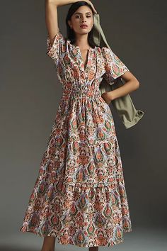 The Somerset Maxi Dress | Anthropologie Somerset Maxi Dress, Anthropologie Maxi Dress, Maxi Dress Short, Tiered Dresses, Anthropologie Uk, Paneled Skirt, Anthropology, Anthropologie Dress, Tiered Dress