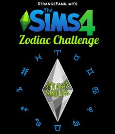 an image of the logo for the game sims 4 zodiac challenge