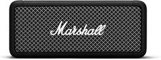 marshall portable speaker with the word marshall on it's front panel and white lettering