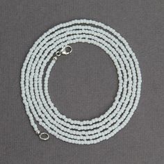 White Seed Bead Necklace, Thin 1.5mm Single Strand Beaded Necklace – Kathy Bankston White Seed Bead Necklace, Glass Seed Bead Necklace, Jewelry Studio, Beading Wire, Seed Bead Necklace, Seed Bead Jewelry, Strand Necklace, How To Make Beads, Bead Necklace