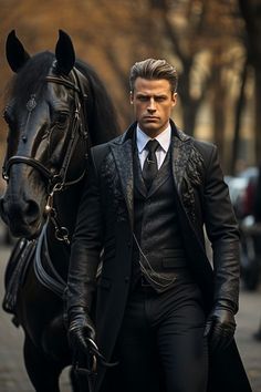 Classy Outfits For Black Man, Tall Handsome Men, Tall Dark And Handsome Men, Handsome Man In Suit, Man Riding Horse, Man In Black, Cozy Scarf, Fashion Suits For Men