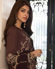 Pakistani Dresses Online, Asim Jofa, Chiffon Collection, Embroidered Sleeves, Red Chiffon, Embroidered Dupatta, Pakistani Designers, Pakistani Actress