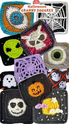 there are many crocheted halloween coasters on this page