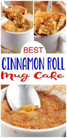 the best cinnamon roll mug cake recipe is made with only 3 ingredients and it's ready to be eaten