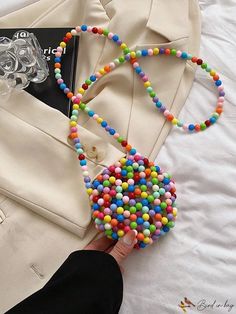 BirdinBag - Stylish Mini Colorblock Beaded Crossbody Bag