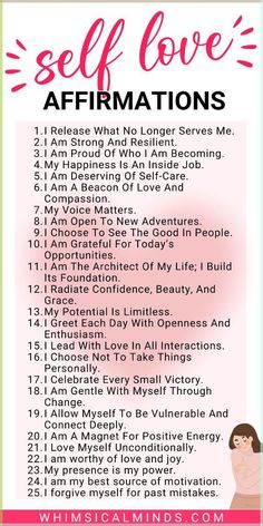 the self love affirmation list for women