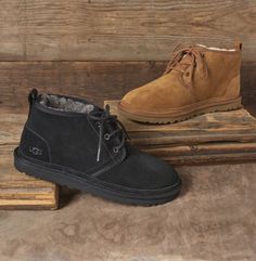 What he really wants for Christmas is a new pair of the coziest UGG boots! Classic Boots With Sheepskin And Suede Lining, Classic Sheepskin Boots With Suede Lining, Winter Suede Lace-up Chukka Boots, Ugg Boots Neumel, Men Ugg Boot, Rugged Leather Lace-up Chukka Boots, Ugg® Neumel Women's Suede Lace-up Chukka Boots, Mens Uggs, Suede Lace