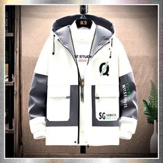 Fresh arrival! Behold the exceptional Two Tone Baggy Casual Jacket, now available at an irresistible price of $49.99 #men #style #Mensclothing #Clothing #love #ootd #menstyle #fashion #shopping #MensFashion Casual White Hooded Parka, Long Sleeve Sport Coat With Pockets For Travel, Long Sleeve Parka With Zipper For Outdoor Activities, Zipper Closure Parka For Outdoor Activities, Outdoor Long Sleeve Windbreaker With Zipper, Outdoor Activities Parka With Zipper Closure, White Hooded Techwear Outerwear, Trendy Hooded Windbreaker For Outdoor, Functional Long Sleeve Parka With Zipper Closure