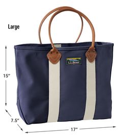 Leather-Handle Katahdin Boat and Tote | Tote Bags at L.L.Bean Casual Cotton Canvas Bag With Leather Trim, Classic Canvas Bag With Leather Trim, Boat And Tote, Go The Distance, Modest Fits, Bean Boots, Travel Tote, Bags Travel, Nice Leather