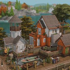 Sims 4 Town, Cottagecore Sims 4, Brindleton Bay, Sims 4 Cottage, 4 Town, Build Inspiration, City Layout, Sims Ideas