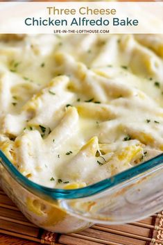 a casserole dish with cheese and herbs in it on a wooden table top