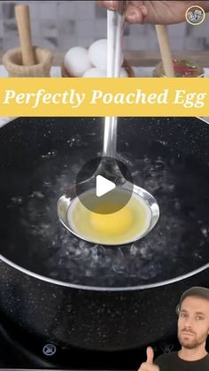 a video demonstrating how to make perfectly poached egg omelet in an electric skillet