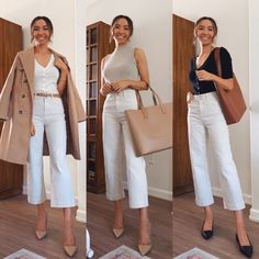 6 Ways to Style Straight Leg Jeans - LIFE WITH JAZZ Life With Jazz, Blazer Off White, Top Teacher, Fav Outfit, Trendy Work Outfit, Business Clothing, Office Casual Outfit, Business Outfits Women, Business Casual Outfits For Women