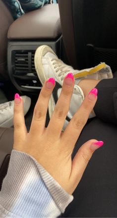 Chloe Nails, Pink French Nails, Spring Break Nails, Broken Nails, French Tip Acrylic Nails, Pink French