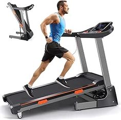 a man is running on a treadmill