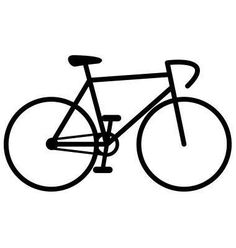 a black and white drawing of a bicycle