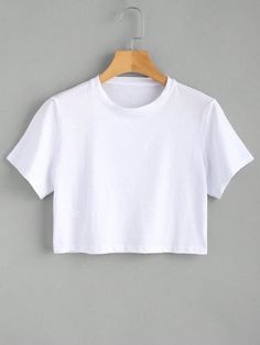 Cropped top feminino branco estampado   em malha PV, tecido ótimo, leve, fresquinho, sem preocupação com bolinhas.Cropped feminino branco Branco Casual  Manga Curta  Animal,Desenho Animado,Bloco de cores,Figura,Geométrico,Letra,Simples,Plantas   Verão Women Clothing, size features are:Bust: ,Length: ,Sleeve Length: Crop Top For Women, Basic Korean, Desain Editorial, Polo Blouse, Plain Tops, Fashion T Shirt, Plain Shirts, Top For Women