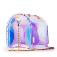 Translucent Handbags Made Of Durable, Eco-Friendly Materials: Anti-Microbial Non-Toxic, Bacteria-Proof Surfaces Waterproof Easy To Clean Interior And Zipper Iridescent Changes Color With Different Lighting Fade Proof Maintains Vividness From Day To Night Dimensions 11.5" L X 7" W X 9" H Trendy Iridescent Party Bag, Iridescent Rectangular Shoulder Bag For Party, Holographic Bag, Clear Handbags, Unicorn Bag, Inspired Handbags, Girly Phone Cases, Tsa Approved, Colorful Accessories