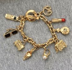 Charm Chain, Bracelet Crystal, Gold Charm Bracelet, Couture Jewelry