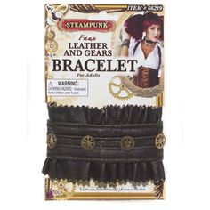 Halloween Forum Novelties Steampunk Faux Leather & Gears Bracelet Adult Costume Jewelry, Women's, Brown Steampunk Arm, Steampunk Bracelet, Steampunk Leather, Steampunk Gears, Steampunk Cosplay, Steampunk Accessories, Leather Gear, Steampunk Costume, Steampunk Jewelry