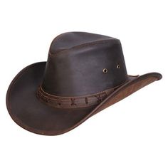 Australian Cowboy, Mens Leather Hats, Brown Leather Hat, Custom Cowboy Hats, Brown Cowboy Hat, Leather Top Hat, Leather Cowboy Hats, American Cowboy, Country Hats