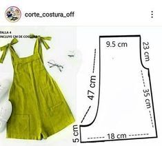 the sewing pattern is shown for this dress