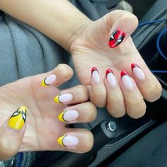 Deadpool and Wolverine Nails Hand Painted Press on Nails Acrylic Long Square Nails Short Almond Nails Short Square Press on Nails - Etsy Disney Pixar Nail Designs, Trippy Short Nails, Superhero Nail Art, Acrylic Long Square Nails, Deadpool Nails Acrylic, Ironman Nails, Deadpool And Wolverine Nails, Nails Acrylic Long Square, Fortnite Nails