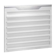 an image of a white wall mounted louvered with no blinders on the side