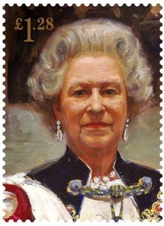 a postage stamp with an image of queen elizabeth