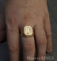 Ring With Letter, Mens Signet Ring, Ring Initial, Sterling Silver Mens Rings, Letter Ring, Unique Gifts For Men