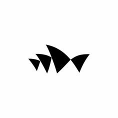 three black triangles on a white background