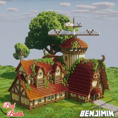 Scarletvine Mill 🌺🌾 Another exciting collab between Benji and Beef, The perfect place to grind your grain in a windswept village! 🫶 Some of you may even remember this build from our collab stream from last week! 🙌 Show some love and support if you like what you see <3 _____________________________________ 🪷FOLLOW @beef.builds and @Official_Benjimin for more! 🌱COMMENT to tell me what you think! 🌿LIKE and SAVE to show me your support! _____________________________________ 🥨Built on @baker... Minecraft Mill, Minecraft Stores, Minecraft Camp, Minecraft Horse, Play Bakery, Cottagecore Minecraft, Mc Builds, Minecraft Farm, Easy Minecraft Houses