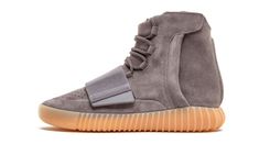 The third installment of the adidas Yeezy Boost 750 sees the inaugural sneaker from Kanye West's Yeezy line in a clean "Light Grey/Gum" colorway.  The upper is constructed with premium suede, complete with a velcro strap for lockdown support.  Other noteworthy design cues include the perforated vamp and a zipper on the side panel to provide easy slip-on access.  Finally, the gum sole glows in the dark.  Much like any product bearing West's name, details like those mentioned make the Yeezy Boost Grey Yeezy, Air Yeezy 2, Yeezy 2, Yeezy Boost 750, Yeezy 750, Designer School Bags, Yeezy Boost 350, Shining Star, Yeezy Boost