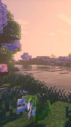 an image of a landscape that looks like it is in minecraft