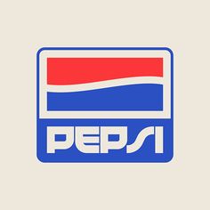 the pepsi logo is shown in blue and red