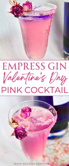 An easy bubbly pink drink just in time for Valentine's Day with splashes of purple Empress gin, bubbly moscato wine, lots of fresh ice, and a hint of lime... #valentinesday #valentinesdaycocktails #valentinesdaydrinks #empressgincocktail #empressgindrink #valentinesdaygindrink #gincocktails #purplegindrink Empress Gin Cocktail, Empress Gin, Gin Gimlet, Pink Prosecco, Prosecco Wine, Pink Moscato, Rose Cocktail, Gin Drinks