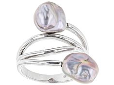 8.5mm platinum cultured keshi freshwater pearl rhodium over sterling silver ring. Measures approximately 13/16" L x 7/8" W and is not sizeable. Colors, shapes, and sizes may vary. Modern Pear-shaped Silver Jewelry, Silver Oval Pearl Ring With High Luster, Silver Pearl Ring With High Luster, Fine Jewelry Silver Pearl Ring With High Luster, Silver High Luster Pearl Ring Fine Jewelry, Silver High Luster Pearl Ring For Anniversary, Silver Pearl Ring With High Luster For Gift, Formal Silver Pearl Ring With High Luster, Silver High Luster Pearl Ring For Gift