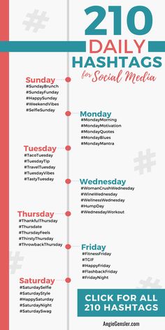 a poster with the words daily hashs for social media