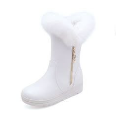 White Boots Winter, Wedge Snow Boots, White Winter Boots, Queen Shoes, Fluffy Boots, Boots For Kids, Fur Snow Boots, Boots Mid Calf, Women Wedges