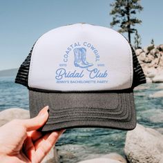 Custom Coastal Cowgirl Bachelorette Hats, Country Club Bach Party Trucker Hat, Bachelorette Trip Caps,Bridesmaids Gifts, Bachelorette Favors Hats Country, Coastal Cowgirl Bachelorette, Trendy Bachelorette, Bachelorette Hats, Cowgirl Bachelorette, Bachelorette Favors, Bachelorette Trip, Bachelorette Party Themes, Bach Party