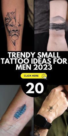 the cover of trendy small tattoo ideas for men 2012 - 20 click here to read