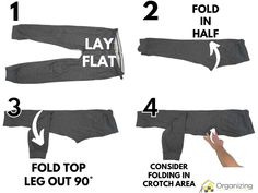 the instructions for how to fold up leggings