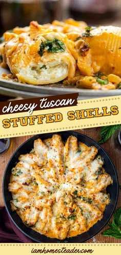 cheesy italian stuffed shells with cheese and spinach