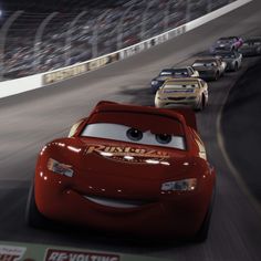 cars lined up in a line on a race track with the caption's name