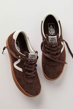 Vans Sport Low Suede Sneakers | Free People 2024 Wardrobe, Skor Sneakers, Heels Sneakers, V Logo, Suede Trainers, Funky Shoes, Retro Styles, Taking Notes, Shoe Inspo