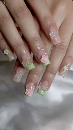 Swaggy Nails, Nail Inspo Spring, Preppy Nails, Holiday Nail Designs, Holiday Nail, Pretty Gel Nails