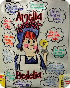 Amelia Character, Teaching Idioms, Bubble Map, Megan Ward, Amelia Bedelia, Book Reports, Character Analysis