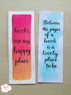 two bookmarks with the words between the pages of a book is a lovely place to be