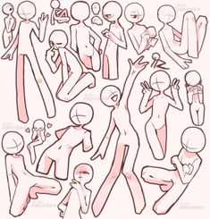 a drawing of people with different poses and expressions