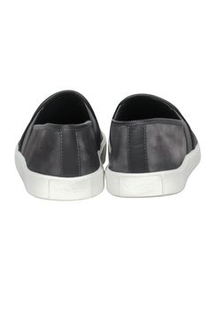 Slip on some serious sporty chic style with these sneakers from Vince! Made with a soft suede design and slip-on style, these grey beauties are weekend-ready. Whether you're headed to brunch or bopping around town, style these with joggers and a graphic sweatshirt and you'll be ready to hit the streets! Size 5 Suede upper Manmade sole Slip on Round toe No visible wear Box included Length 9.75" Gray Slip-on Sneakers With Rubber Sole, Gray Leather Low-top Slip-ons, Gray Low-top Slip-ons With Rubber Sole, Gray Slip-on Sneakers With Branded Insole, Gray Low-top Synthetic Slip-ons, Gray Slip-on Sneakers For Streetwear, Sporty Gray Synthetic Slip-ons, Gray Synthetic Sporty Slip-ons, Gray Sporty Synthetic Slip-ons